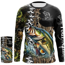 Load image into Gallery viewer, Largemouth bass Fishing Camo Customize Name 3D All Over print shirts personalized fishing apparel NQS441