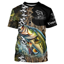 Load image into Gallery viewer, Largemouth bass Fishing Camo Customize Name 3D All Over print shirts personalized fishing apparel NQS441