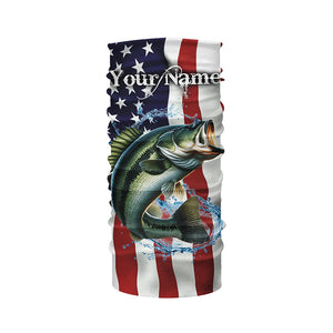 Largemouth bass shirt American flag Customize Name UV protection long sleeves fishing shirts NQS1810