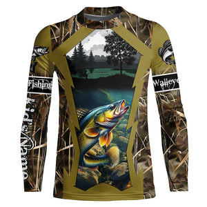 Walleye Fishing Customize Camo 3D All Over Printed Shirts Personalized Gift NQS456