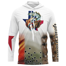 Load image into Gallery viewer, Texas Slam Redfish, Speckled Trout, Flounder fishing Texas Flag custom name 3D Fishing shirts NQS466