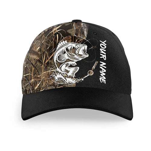 Largemouth Bass Fishing Tattoo camo Custom fishing hat Unisex Fishing Baseball Angler camo hat NQS2661