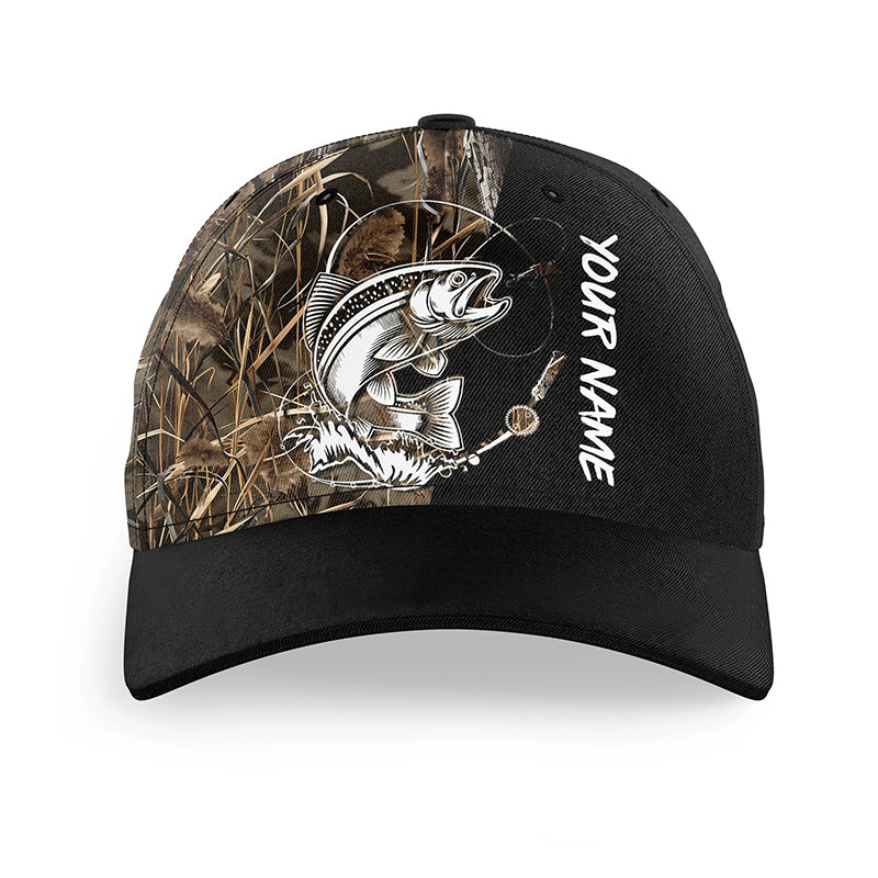 Trout Fishing Tattoo camo Custom fishing hat Unisex Fishing Baseball Angler camo hat NQS2666