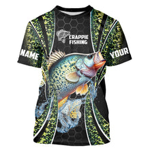 Load image into Gallery viewer, Crappie freshwater fishing black green scales Custom Name sun protection fishing jersey NQS3507