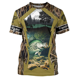 Crappie Fishing Camo Customize Name UV protection Long sleeve Fishing Shirts Personalized Gifts NQS503