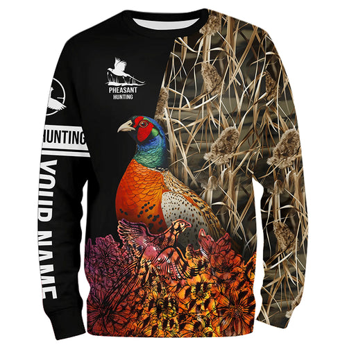 Pheasant Hunting Camo Customize Name 3D All Over Printed Shirts Personalized Hunting gifts NQS631