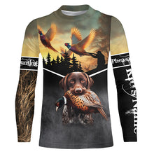 Load image into Gallery viewer, Pheasant hunting dog German Shorthaired Pointer Custom Name 3D All over print hunting camo Shirts NQS1742