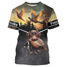 Load image into Gallery viewer, Pheasant hunting dog German Shorthaired Pointer Custom Name 3D All over print hunting camo Shirts NQS1742