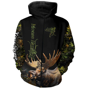 Moose Hunting Green Camo 3D All Over print shirts personalized hunting apparel NQS534