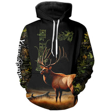 Load image into Gallery viewer, Elk Hunting Green tree Camo 3D All Over print shirts personalized hunting apparel for Elk hunters NQS535