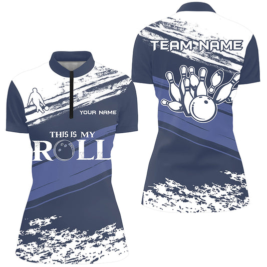 Custom bowling shirt for women – personalized team jersey front view