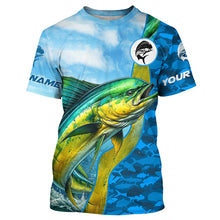 Load image into Gallery viewer, Mahi mahi saltwater fishing Custom sea blue camo UV Protection Fishing shirts, Dorado fishing Jerseys NQS5631