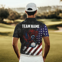 Load image into Gallery viewer, Retro American Flag Eagle Golf Polo Shirt for Men Custom Patriotic Golf Team Jersey best golf gifts NQS9633
