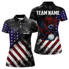 Load image into Gallery viewer, Retro American Flag Eagle Golf Polo Shirt for Women Custom Patriotic Golf Team Jersey best golf gifts NQS9633