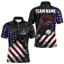 Load image into Gallery viewer, Retro American Flag Eagle Golf Polo Shirt for Men Custom Patriotic Golf Team Jersey best golf gifts NQS9633
