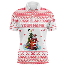 Load image into Gallery viewer, Funny ugly Christmas Mens golf polo shirt Custom Santa Golfer christmas polo shirts NQS6792