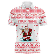 Load image into Gallery viewer, Funny ugly Christmas Mens golf polo shirt Santa Golfer, christmas polo shirts NQS6793