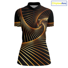 Load image into Gallery viewer, Custom Black and Gold Bowling Polo, Quarter Zip Shirts for Women, Team Bowling League Jerseys NQS11599