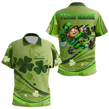 Load image into Gallery viewer, Green shamrock Lucky Golf Polo Shirts For Kid Custom St Patrick Day Team Golf Shirts NQS9470