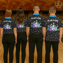 Load image into Gallery viewer, Hologram colors geometric pattern Black Bowling Shirts for Women Custom Team Bowling League Jersey NQS11607