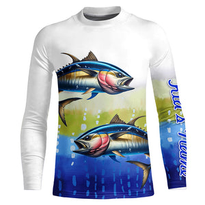 Tuna Fishing Customize Name Scales Long Sleeve Fishing Shirts, Personalized Tuna Fishing Gift NQS262