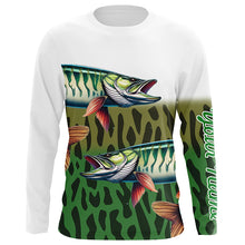 Load image into Gallery viewer, Musky Fishing Customize Green Scales UV Protection Fishing Shirts For men, Personalized Fishing Gifts NQS263