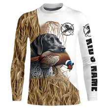 Load image into Gallery viewer, Pheasant Hunting With Dog GSP German Shorthaired Pointer Custom Name camouflage hunting Shirts NQS4078