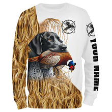 Load image into Gallery viewer, Pheasant Hunting With Dog GSP German Shorthaired Pointer Custom Name camouflage hunting Shirts NQS4078