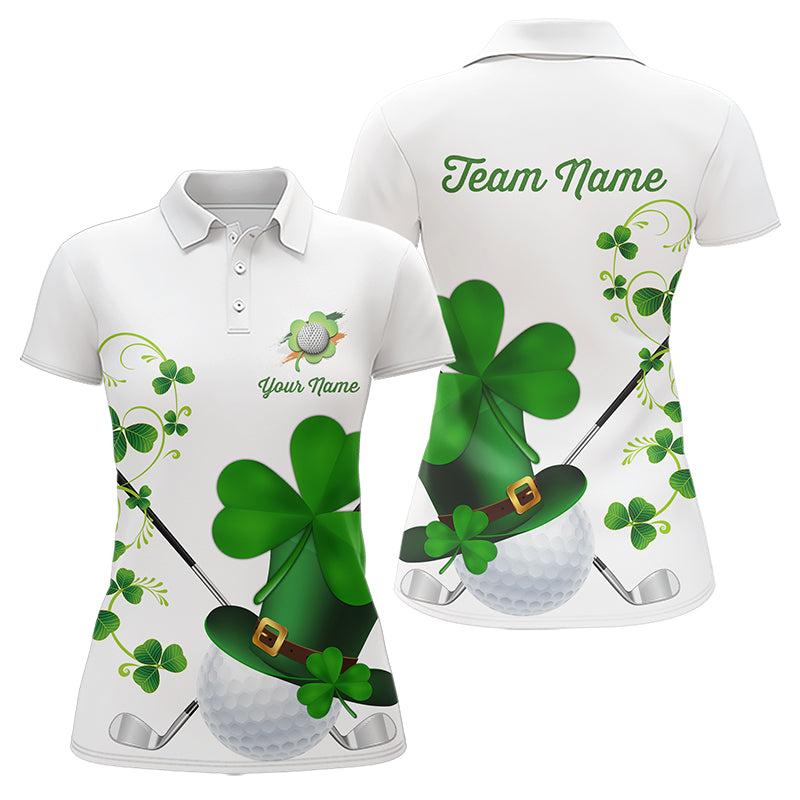 Green shamrock golf ball clubs Lucky Women polo golf shirts Custom St Patrick Day team golf jerseys NQS9482