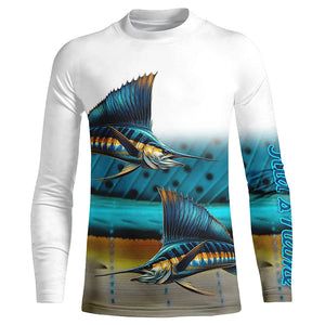 Sailfish Fishing scales Customize Name UV protection fishing Shirts, personalized fishing jerseys NQS269