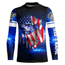 Load image into Gallery viewer, Crappie Fishing American Flag patriotic Custom Crappie Fishing shirts, personalized fishing gift NQS430