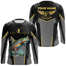 Load image into Gallery viewer, Personalized Black Brook trout Fishing jerseys, Team trout Fishing Long Sleeve tournament shirts NQS6320