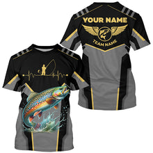 Load image into Gallery viewer, Personalized Black Brook trout Fishing jerseys, Team trout Fishing Long Sleeve tournament shirts NQS6320