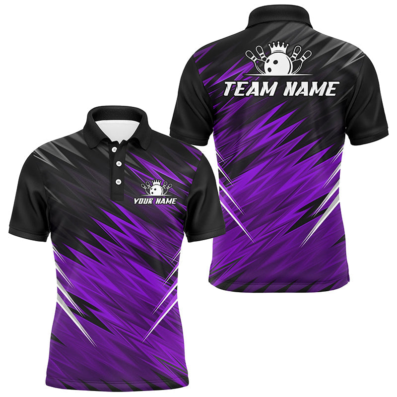 Purple and Black Bowling Shirts For Men Custom Name and Team name  Bowling Jerseys Bowlers Outfit NQS8890