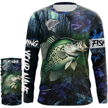 Load image into Gallery viewer, Crappie Fishing blue camo fishing team crappie Custom name Long Sleeve UV protection fishing shirts NQSD93