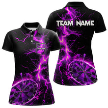 Load image into Gallery viewer, Women Darts shirts Custom black and purple lightning thunder Darts Team Jerseys NQS9492