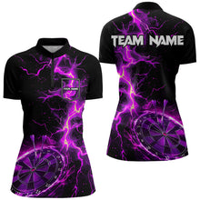 Load image into Gallery viewer, Women Darts shirts Custom black and purple lightning thunder Darts Team Jerseys NQS9492