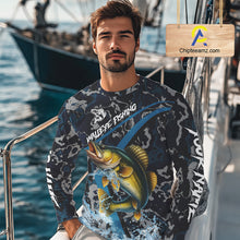 Load image into Gallery viewer, Custom Walleye Fishing Camo Long Sleeve Fishing Shirts, Personalized Walleye Fishing Team Jerseys NQS9938