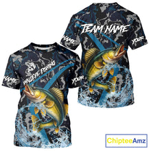 Load image into Gallery viewer, Custom Walleye Fishing Camo Long Sleeve Fishing Shirts, Personalized Walleye Fishing Team Jerseys NQS9938