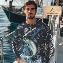 Load image into Gallery viewer, Custom Chinook Salmon Fishing Camo Long Sleeve Fishing Shirts, Personalized Salmon Fishing Team Jersey NQS9939