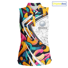 Load image into Gallery viewer, Women sleeveless golf polo shirts colorful pattern custom team golf shirts, golf tops for ladies NQS10088