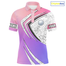 Load image into Gallery viewer, Mens golf polo shirts purple gradient pattern custom team golf shirts, golf tops for men NQS10089