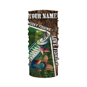 Personalized Musky Fishing Shirts, Love Fishing Camo fish on 3D All Over Printed Muskie Shirts NQS5900