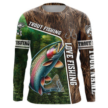 Load image into Gallery viewer, Personalized Rainbow trout Fishing Shirts, Love Fishing Camo fish on 3D All Over Printed Shirts NQS5902