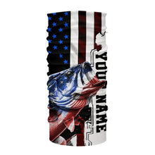 Load image into Gallery viewer, Personalized Largemouth Bass Fishing jerseys American flag Bass Long Sleeve Fishing tournament shirts NQS3723
