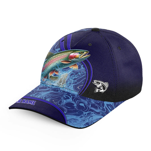 Rainbow Trout fishing blue camo Custom fishing hat Unisex Fishing Baseball freshwater Angler hat cap NQS11024