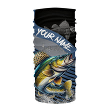 Load image into Gallery viewer, Walleye fishing Custom UV protection fishing long sleeve shirt, Walleye Fishing jerseys | Blue NQS9352