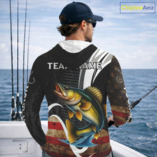 Load image into Gallery viewer, Personalized professional walleye fishing shirts American Flag patriotic walleye fishing jerseys NQS11427
