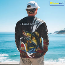 Load image into Gallery viewer, Personalized professional walleye fishing shirts American Flag patriotic walleye fishing jerseys NQS11427