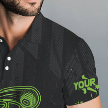 Load image into Gallery viewer, Black and Green Camo Golf polo shirts for Men custom team golf outfit men, personalized golf gifts NQS9664